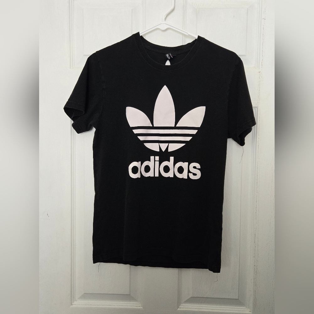 Adidas‎ Black T-Shirt with White Logo